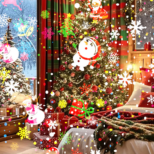 🎁Utolsó 50 szett elérhető 🧦📿Ingyenes rózsa nyaklánc🎄Karácsonyi mintás USB LED projektorfény🎁