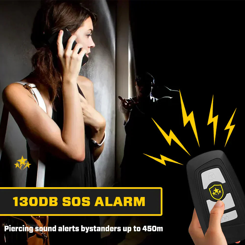 🔥 ⚡️ 3 az 1-ben sokkoló, zseblámpa és riasztó autós kulcstartó