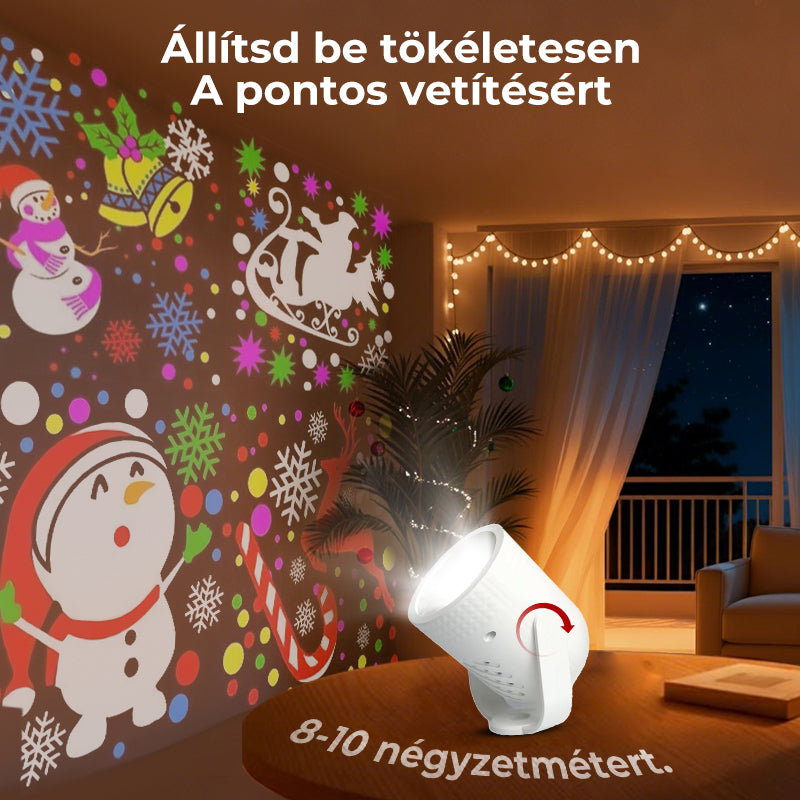 🎁Utolsó 50 szett elérhető 🧦📿Ingyenes rózsa nyaklánc🎄Karácsonyi mintás USB LED projektorfény🎁