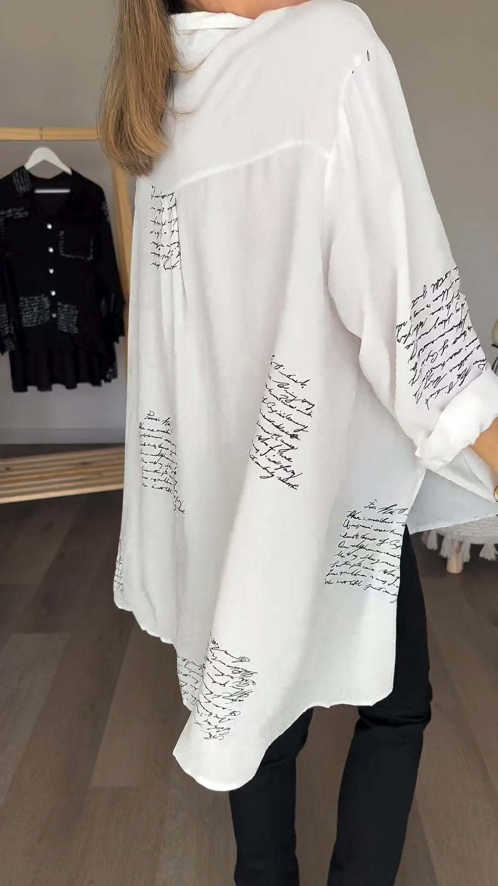 Πουκάμισο με στάμπα με γράμματα και πέτο