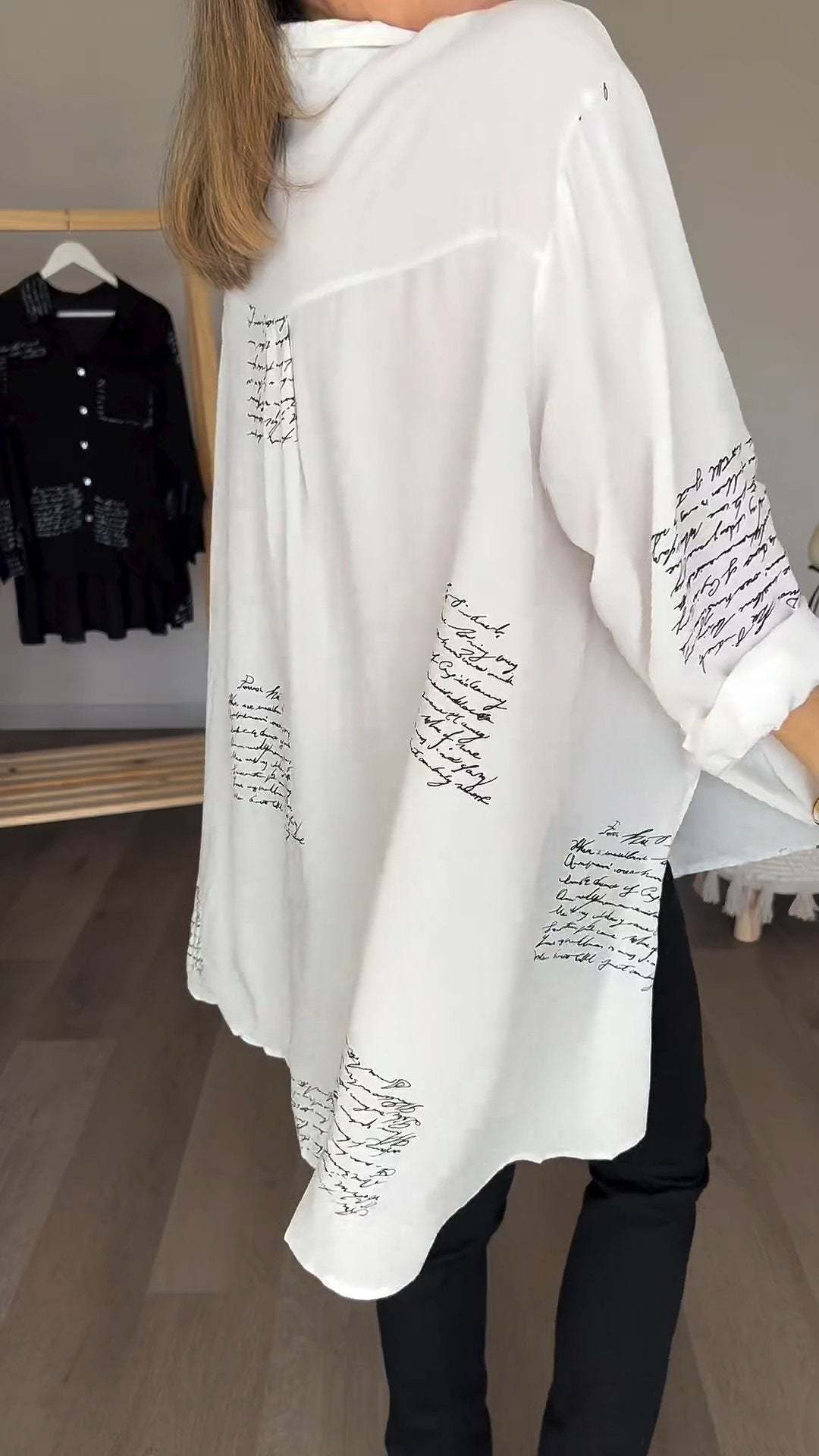 Πουκάμισο με στάμπα με γράμματα και πέτο