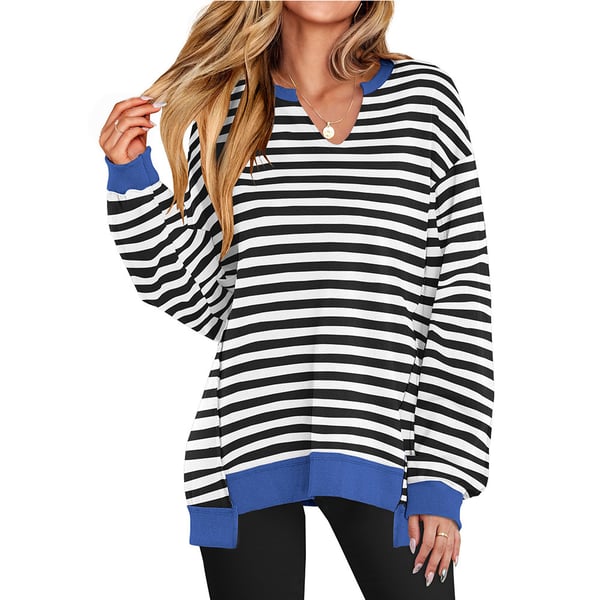 Γυναικείο oversized φούτερ με V λαιμόκοψη και μακριά μανίκια, ελαφρύ πουλόβερ