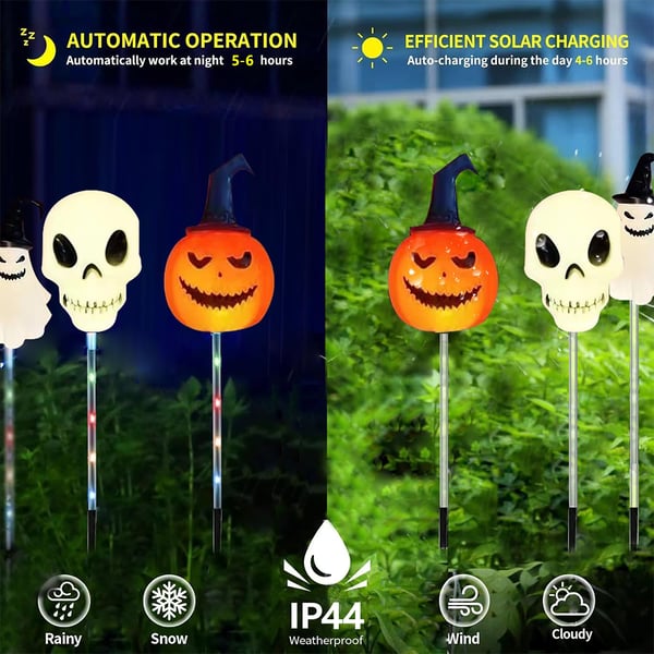 Πακέτο 6 ηλιακών φωτιστικών εδάφους LED για το Halloween