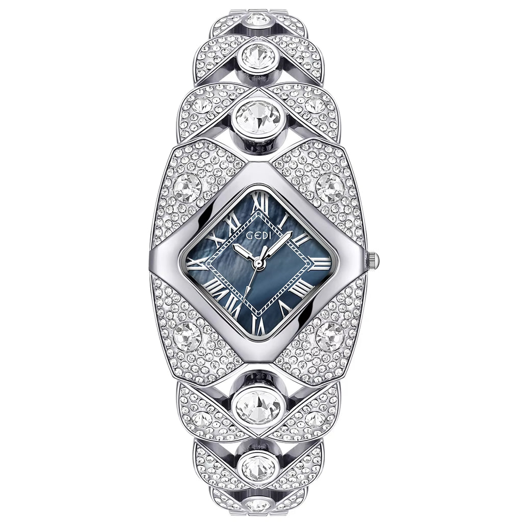 💎Γυναικείο Ρετρό Ρολόι Quartz με Λαμπερά Στρας⌚