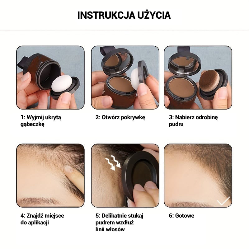 Πούδρα Hairline που καλύπτει άμεσα την τριχόπτωση, πούδρα μαλλιών για ρετούς ρουζ
