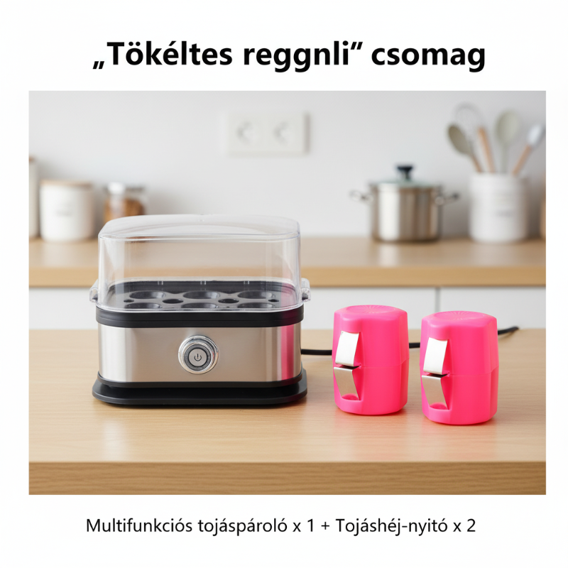 🔥 2025-ÖS NAGY AKCIÓ 50% KEDVEZMÉNY 🎉👩‍🍳 Multifunkciós tojáspároló átlátszó fedéllel 🥚💕