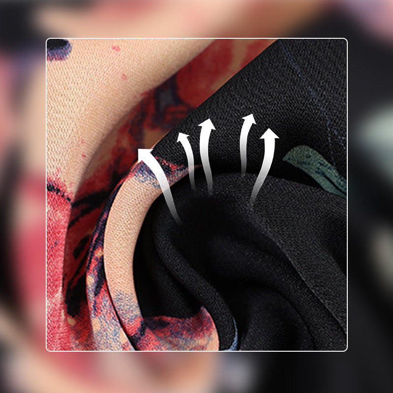 【S-4XL】🌹 Κομψό φαρδύ γυναικείο φόρεμα με εκτύπωση τριαντάφυλλου