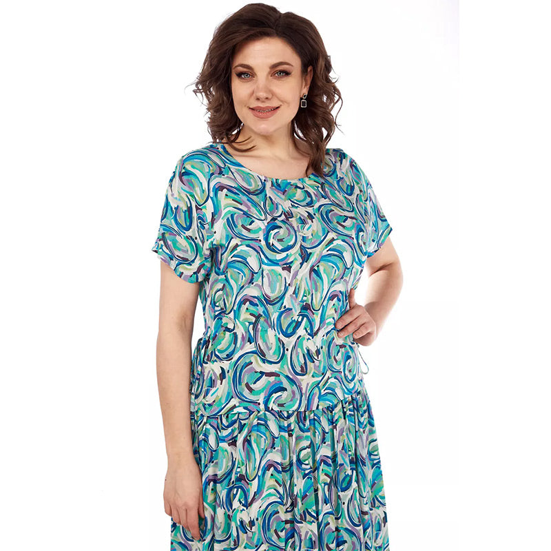 🌸【S-4XL】Καλοκαιρινό ριγέ σιφόν φόρεμα