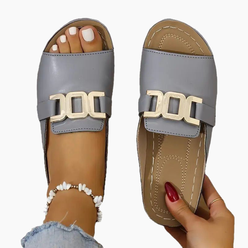 🔥Προώθηση τελευταίας ημέρας 50%OFF 🏖️Artificial Δερμάτινες παντόφλες με ανοιχτή μύτη