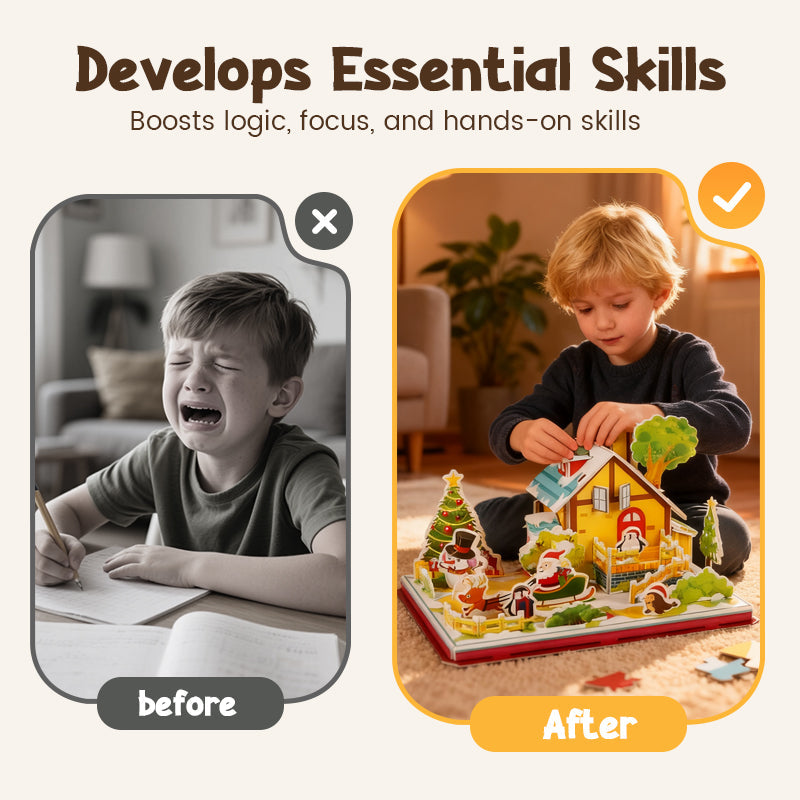 🧩3D DIY karácsonyi kirakós készlet🏠