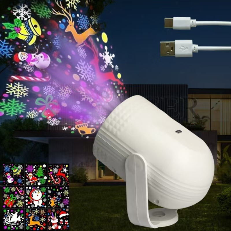 🎁Utolsó 50 szett elérhető 🧦📿Ingyenes rózsa nyaklánc🎄Karácsonyi mintás USB LED projektorfény🎁