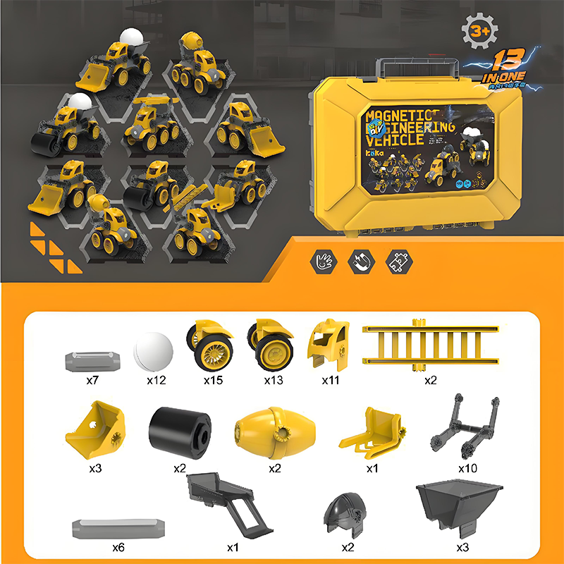 🚜Mágneses járműépítő készlet