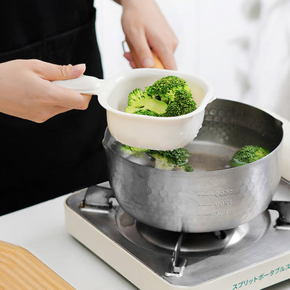 🔥Többfunkciós, kétrétegű gyümölcs- és zöldségleeresztő kosár fogantyúval🛎