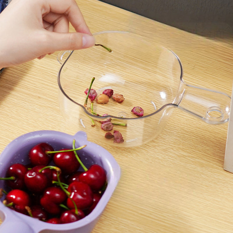 🔥Többfunkciós, kétrétegű gyümölcs- és zöldségleeresztő kosár fogantyúval🛎