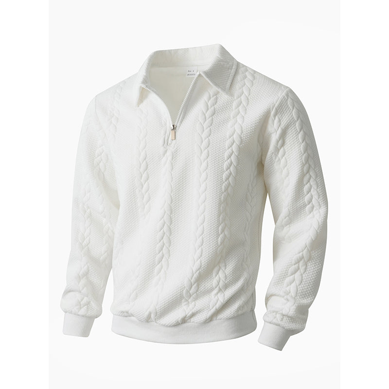 🔥Férfi alkalmi félcipzáras kötött pulóver✨